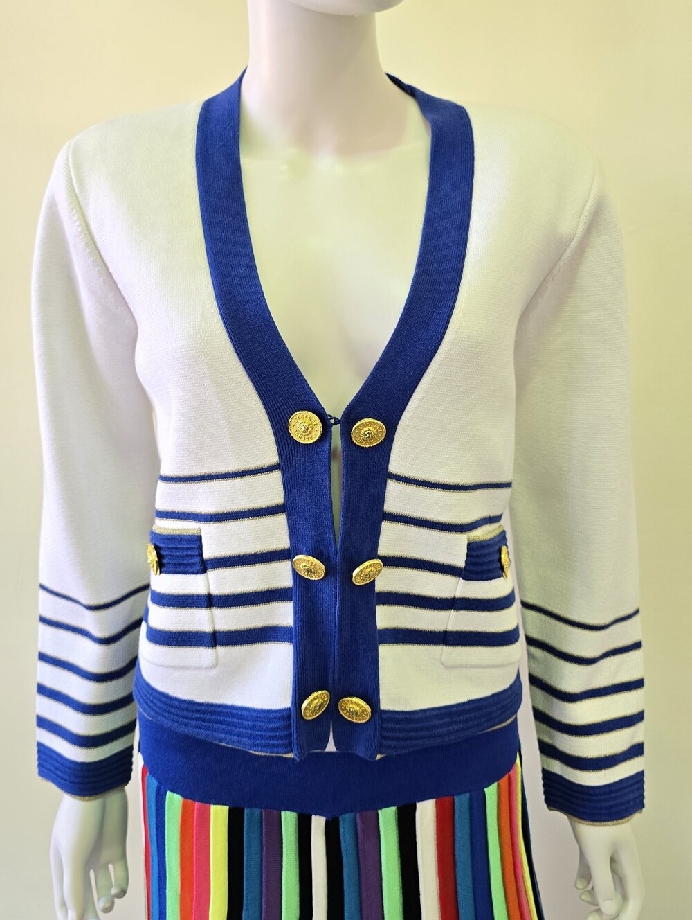 L'Agence Catie Knit Shoulder Pad Cardigan